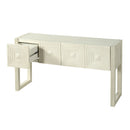 Geometric Carved Console Table With 3 Soft Close Drawers by HouseOfZazla