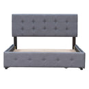 Upholstered Platform Bed With Classic Headboard And Drawers, No Box Spring Needed by Unique Piece Furniture