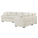 L-Shaped Sofa Convertible Sofa Bed Pull Out Sofa Sleeper With Two Back Pillows, Two USB Ports And Two Power Sockets For Living Room by HouseOfZazla