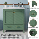 Bathroom Vanity With Single Sink, Combo Cabinet Undermount Sink, Bathroom Storage Cabinet With 2 Doors And A Drawer, Soft Closing, Multifunctional Storage, Solid Wood Frame by HouseOfZazla