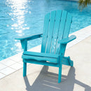 Outdoor Folding Adirondack Chair Patio With Natural Grain Texture - Turquoise Blue by Unique Piece Furniture