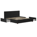 King Upholstered Bed With Storage - Black by HouseOfZazla