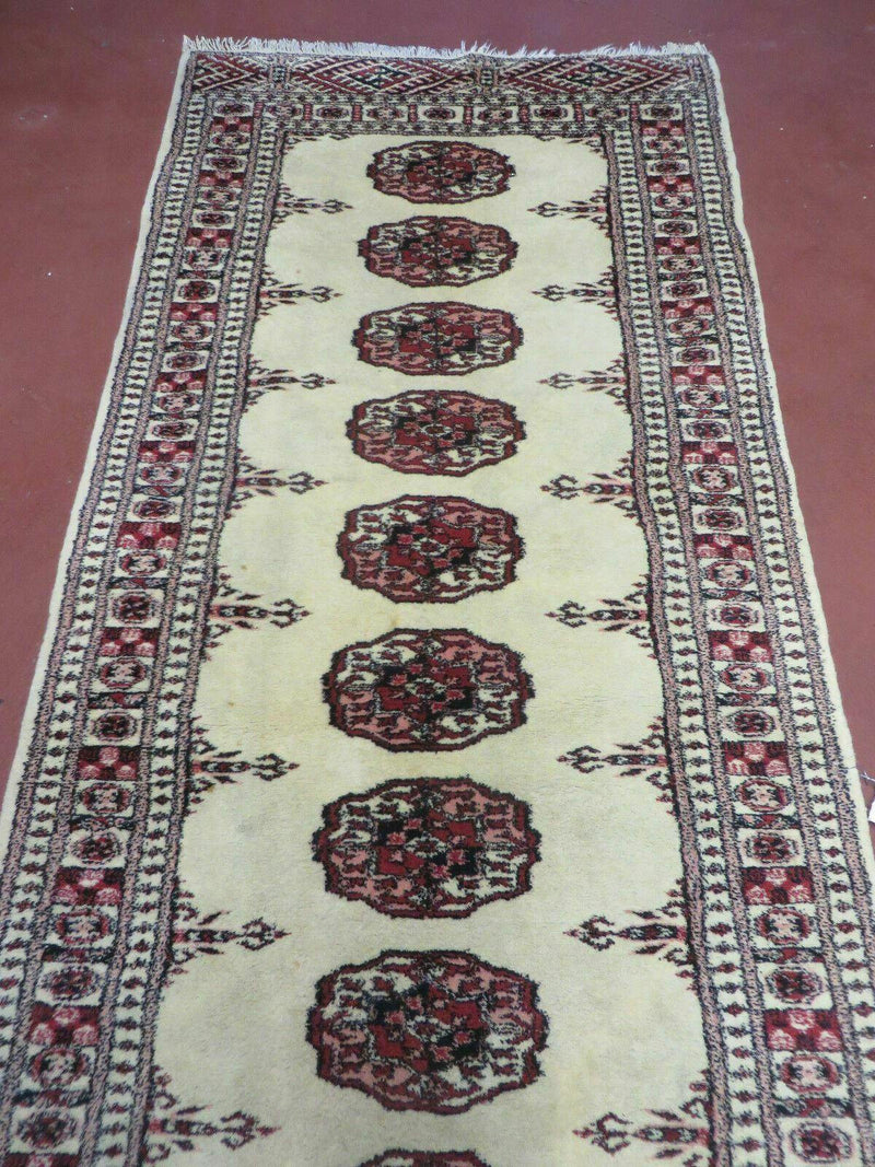 2' 7" x 7' Handmade Finely Knotted Pakistani Turkoman Bokhara Detailed Wool Rug