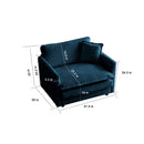 Accent Chair Set of 2, Blue Chenille Upholstered Armchairs by HouseOfZazla