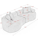 4 Seater Curved Cloud Sectional Sofa by Unique Piece Furniture