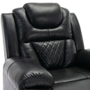 Home Theater Seating Manual Recliner Chair, Led Light Strip For Living Room - Black by HouseOfZazla