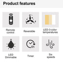 52" Yuhao Farmhouse Rustic LED Ceiling Fan with Remote Control by HouseOfZazla