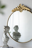 Large Round Wall Mirror With Metal Frame, Circle Accent Mirror For Living Room Bedroom Entryway - Gold by HouseOfZazla