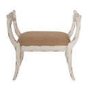 Harlow - Bench, Farmhouse / French Country Style Vanity Chair - Beige / White by HouseOfZazla