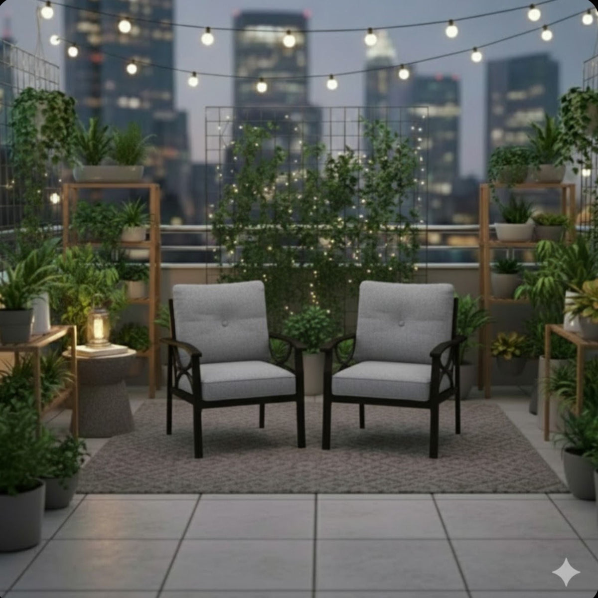 All-Weather Armchairs With Cushions, Modern Sculptural Design (Set of 2), photo 21 of 22