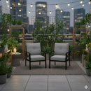 All-Weather Armchairs With Cushions, Modern Sculptural Design (Set of 2) by HouseOfZazla