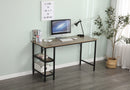 55-inch oversized light gray wood grain, best-selling home office computer desk, study writing desk with two-layer bookshelf