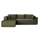 Compression Sectional Couch With Comfy Chaise, Boneless L Shape Sofa With Deep Seat by HouseOfZazla