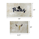 US States Texas Design Non Skid Washable Kitchen Runner Rugs Set of 2| 44 x 24 and 31.5 x 20 Inches Floor Mats |Beige