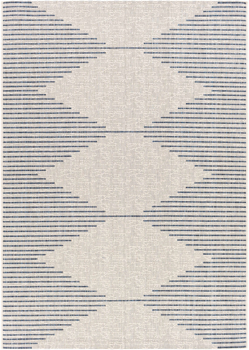 Stephan Blue & Cream Outdoor Rug