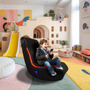 Foldable Gaming Chair With Onboard Speakers, LED Strip Lighting, Bluetooth, Vibration Massage, USB Charging Port - Black by HouseOfZazla