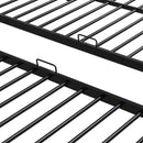 Modern Metal Triple Bunk Bed With Vertical Ladder, Safety Rail, And Storage Shelf - Black by HouseOfZazla