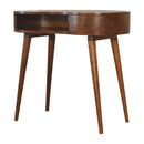 Solid Wood Chestnut Rounded Writing Desk, 1-Drawer, 1 Open-Slot