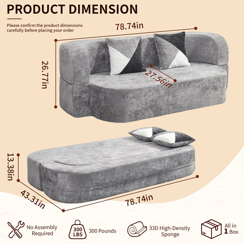 Eggshell Sofa Bed - Convertible Boneless Couch, photo 3 of 10