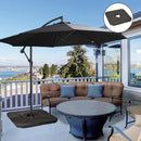 4-Piece 175lb Cantilever Patio Umbrella Base Weights for Offset Hanging Umbrella, HDPE Water or Sand Filled Umbrella Weights for Cross Base Stand, Brown