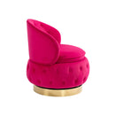 360 Degree Swivel Cuddle Barrel Accent Storage Chairs, Round Armchairs with Wide Upholstered, Fluffy Velvet Fabric Chair for Living Room, Bedroom, Office, Waiting Rooms