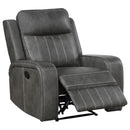Forrest - Recliner Chair With Tufted Upholstery - Gray
