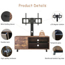 Rustic Brown TV Console With Push-To-Open Storage Cabinet For TV, Wood & Glass TV Stand For Living Room Bedroom - Rustic Brown by HouseOfZazla