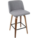 Toriano - Mid Century Modern Fixed Height Counter Stool & Square Footrest (Set of 2) by Unique Piece Furniture