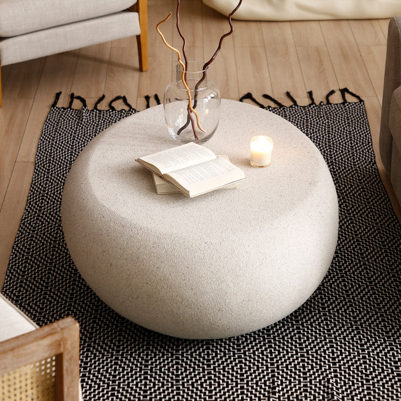 43.31'' Fiberglass Elliptical Coffee Table for Living Room, photo 6 of 10