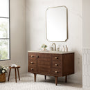 James Martin Amberly 48" Dual Mount Single Bathroom Vanity, Mid-Century Walnut
