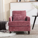Modern Mid Century Wood Frame Armchair With Tufted Design by Unique Piece Furniture