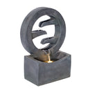 26.77'H Gray Circular Polyresin Outdoor Water Fountain with LED Light