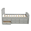 Platform Storage Bed Solid Wood Bed With 6 Drawers by HouseOfZazla