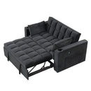 55.3" 4-1 Multi-functional Sofa Bed with Cup Holder and USB Port for Living Room or Apartments Black