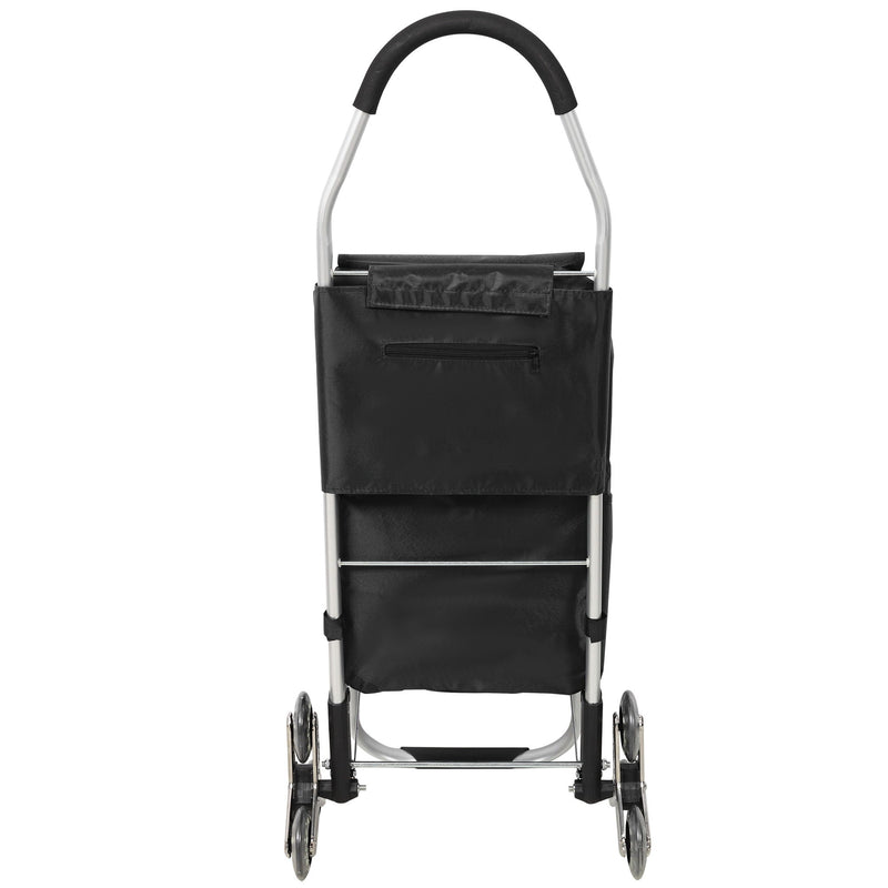 Foldable Shopping Stair Trolley With Triangular Wheels And Removable Waterproof Bag - Black, photo 18 of 19