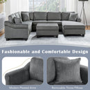 Contemporary U - Shaped Sectional Sofa With Movable Storage Ottoman by Unique Piece Furniture