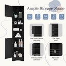 Multi-Functional Corner Cabinet Tall Bathroom Storage Cabinet with Two Doors and Adjustable Shelves, Open Shelf by HouseOfZazla