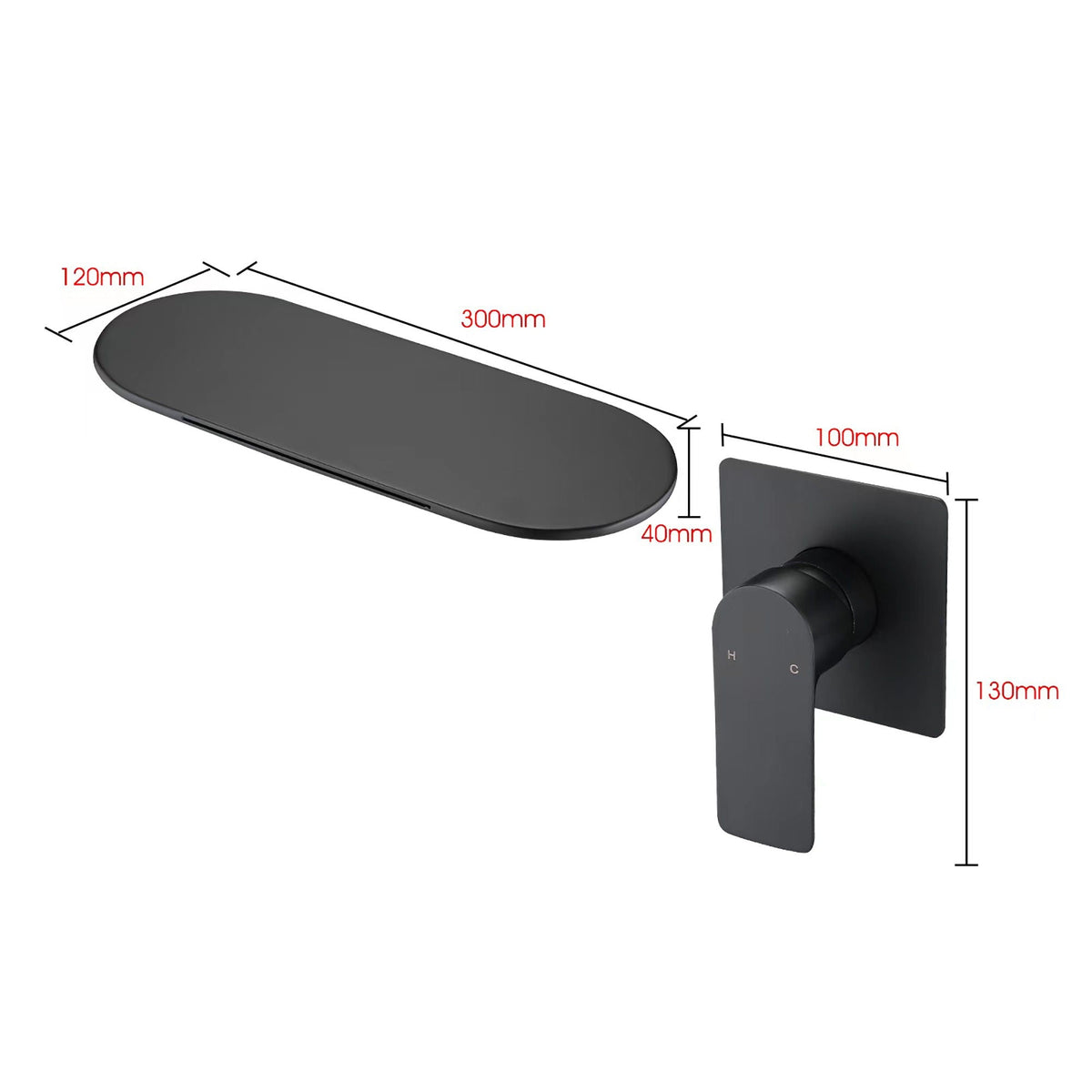 Modern Wall Mount Bathtub Faucet Single Handle With Waterfall Tub Spout And Rough, photo 6 of 6