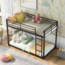 Metal Bunk Bed, Low Bunk Bed With Ladder by HouseOfZazla