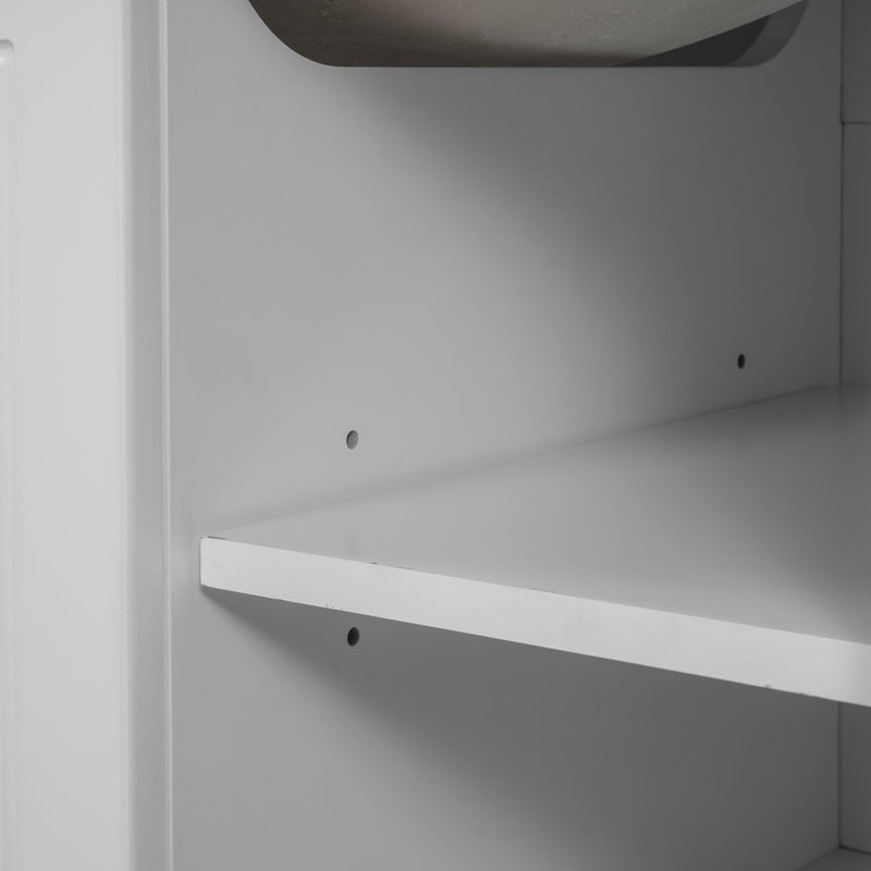 30" Bathroom Vanity with Sink, Bathroom Storage Cabinet with Doors and Drawers, Solid Wood Frame, Ceramic Sink, White