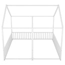 Metal Twin Size House Platform Beds 2 Shared Beds - Antique White