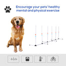 Adjustable Dog Agility Training Obstacle Set with Weaves Poles and Storage Bag