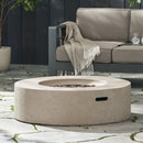 Modern Lightweight Concrete Outdoor Circular Fire Pit 50,000 BTU by HouseOfZazla