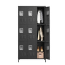 9 Door Lockers With Lock For Secure Storage And - Black by HouseOfZazla