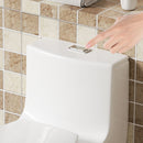 Elegant One Piece Toilet With Tornado Dual Flush, Siphonic S Trap 12", Soft Close Seat, Dual Flush, Ada Height, Glossy - Gloss White by HouseOfZazla