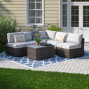 Wicker Sectional Sofa With Cushions And Table by HouseOfZazla