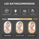 40X24 Inch Bathroom Mirror with Lights, Anti Fog Dimmable LED Mirror for Wall Touch Control, Frameless Oval Smart Vanity Mirror Vertical Hanging