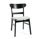Set of 2 Mid-Century Dining Chairs - Upholstered Seat, Rubberwood Legs by HouseOfZazla