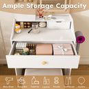 LED Vanity Mirror With Stool, 2 Drawers & 5 Storage Cabinets, Adjustable Lighting Mdf Dressing Table For Bedroom - White by Unique Piece Furniture