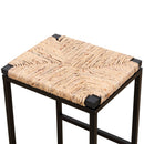 25" Height Backless Water Hyacinth Woven Bar Stools With Footrest (Set of 2) - Natural by HouseOfZazla